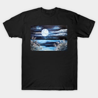 Moonlight Beauty Mystery Lake Mist Night Tranquility Harmony T-Shirt